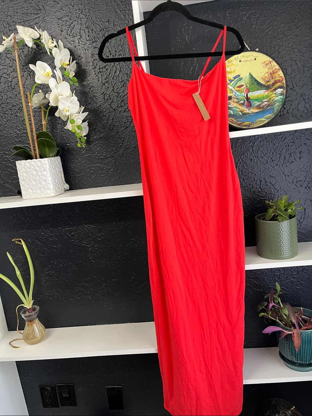 SKIMS Spaghetti-Strap Slip Maxi Dress